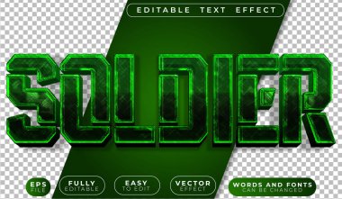 Asker Savaş Ordusu Yeşil Tam Düzenlenebilir Vektör Metin Dosyası