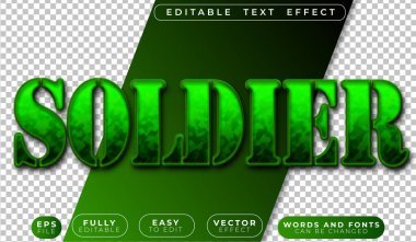 Asker Savaşı Yeşil Savaş Ordusu Tam Düzenlenebilir Vektör Metin Dosyası