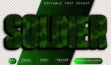 Asker Savaşı Yeşil Savaş Ordusu Tam Düzenlenebilir Vektör Metin Dosyası