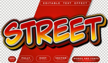 Sokak Grafitisi Şehir Kırmızısı Tamamen Düzenlenebilir Vektör Metin Dosyası