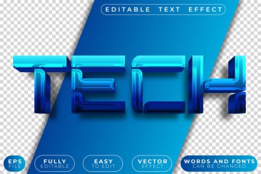 Tech Blue Tam Düzenlenebilir Vektör Metin Dosyası