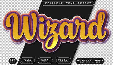  Büyücü Büyüsü Efsanevi Mor Sarı Tamamen Düzenlenebilir Vec