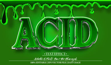 Asit Vektörü Metin Efekti Düzenlenebilir Alfabe Yeşil Kimya Bilimi