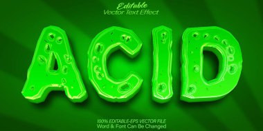 Asit Vektörü Metin Efekti Düzenlenebilir Alfabe Yeşil Kimya Bilimi