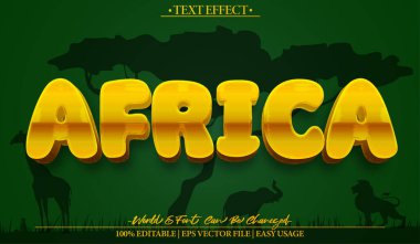 Afrika Safari Tur Vektör Metin Efekti Düzenlenebilir Alfabe Ormanı W