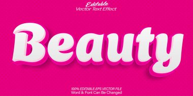 Güzellik Vektörü Metin Efekti Düzenlenebilir Alfabe Kadın Pembe El Efekti