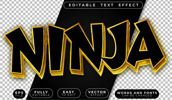  Ninja Savaşçısı Kılıç Savaşı Kara Tam Kurgulanabilir Vektör Metin Fil
