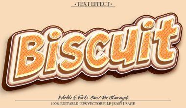 Bisküvi Vektörü Metin Efekti Düzenlenebilir Alfabe Atıştırmalık Kurabiye Yemeği