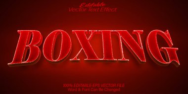 Boks Vektörü Metin Efekti Düzenlenebilir Spor Dövüşü Fitness