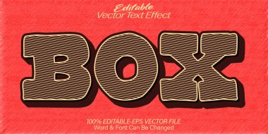 Kutu Vektörü Metin Efekti Düzenlenebilir Alfabe Paketi Boş Karton Ca