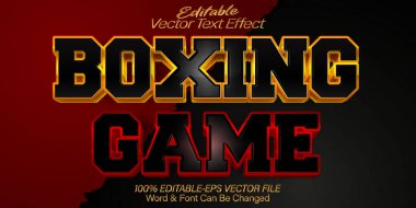Boks Oyunu Vektör Metin Efekti Düzenlenebilir Alfabe Spor Dövüş Uyumu