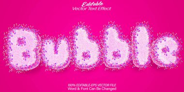 Kabarcık Vektörü Metin Efekti Düzenlenebilir Alfabe Şirin Şeker Sakızı