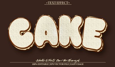 Pasta Metni Efekti Düzenlenebilir Alfabe Şeker Fırını Gıda Donutu