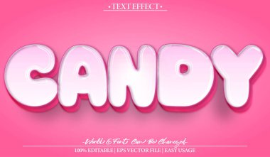  Şeker Şirin Renkli Tatlı Pembe Vektör Metin Efekti Düzenleyici