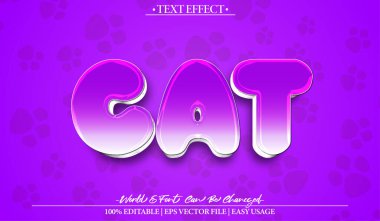 Kedi Vektörü Metin Efekti Düzenlenebilir Alfabe Pembe Hayvan Kedicik Eğlencesi
