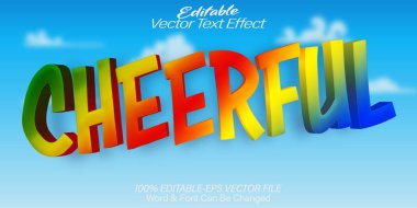 Neşeli Vektör Metin Efekti Düzenlenebilir Alfabe Retro Funky Serinletici