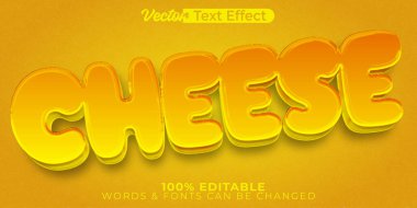 Peynir Vektörü Metin Efekti Düzenlenebilir Alfabe Çedar Sarı İtalyanca