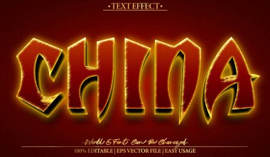 Çin Vektör Metin Efekti Düzenlenebilir Asya Lüks Alfabesi Japonya Git