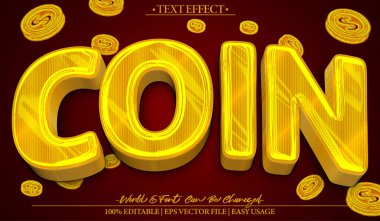  Para Hazinesi Altın Zenginlik Sarı Vektör Metin Efekti Düzenlemesi