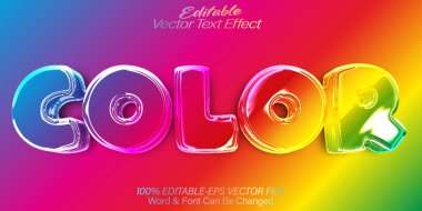 Renk Vektörü Metin Efekti Düzenlenebilir Gökkuşağı Sanal Rengi