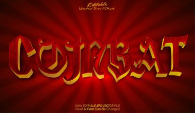 Savaş Vektörü Metin Efekti Düzenlenebilir Alfabe Kırmızı Dövüşü