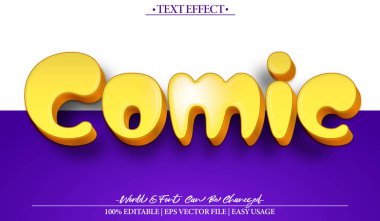 Çizgi Roman Vektörü Metin Efekti Düzenlenebilir Alfabe Retro Komik Süper