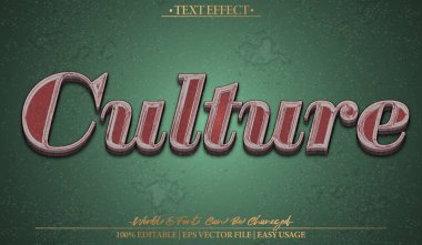 Kültür Vektörü Metin Efekti Düzenlenebilir Alfabe Özel Efekti