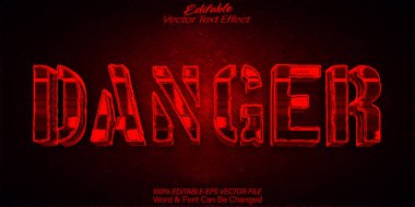 Tehlike Metni Efekti Düzenlenebilir Alfabe Uyarısı Kırmızı Ölüm Hatası