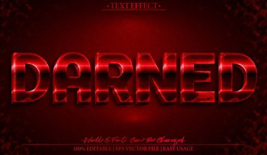 Lanetli Metin Efekti Düzenlenebilir Alfabe Romantizmi Kırmızı Sabit Onarım