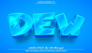 Çiy Vektörü Metin Efekti Düzenlenebilir Alfabe Eritme Soğuk Taze W