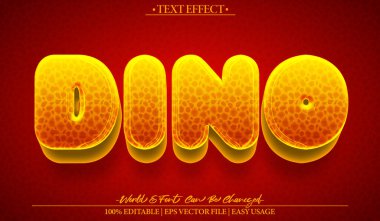 Dino Vektör Metin Efekti Düzenlenebilir Hayvan Dinozor Jürisi