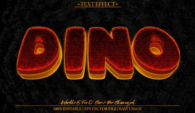 Dino Vektör Metin Efekti Düzenlenebilir Hayvan Dinozor Jürisi