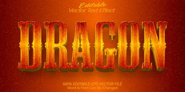 Dragon Vector Metin Efekti Düzenlenebilir Alfabe Ateşi Fantezi Sihirli M