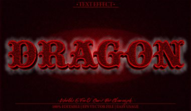 Dragon Vector Metin Efekti Düzenlenebilir Alfabe Ateşi Fantezi Sihirli M