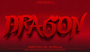 Dragon Vector Metin Efekti Düzenlenebilir Alfabe Ateşi Fantezi Sihirli M