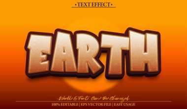 Dünya Vektörü Metin Efekti Düzenlenebilir Alfabe Kahverengi Gezegen DünyasıName