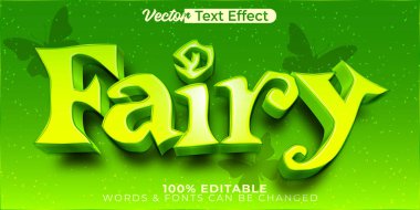 Peri Vektörü Metin Efekti Düzenlenebilir Rüya Masalı Sihirli