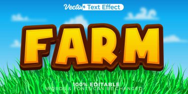 Çiftlik Vektörü Metin Efekti Düzenlenebilir Alfabe Çiftliği Organizasyonu