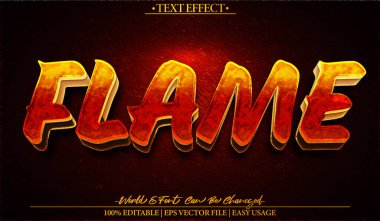 Alev Vektörü Metin Efekti Düzenlenebilir Alfabe Yangını Sıcak Heat Da