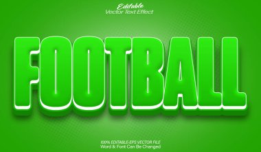 Football Vector Metin Efekti Düzenlenebilir Alfabe Oyun Spor Stadyumu