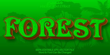 Orman Vektörü Metin Efekti Düzenlenebilir Alfabe Doğa Ağacı Yeşil Ga