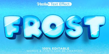 Frost Vektörü Metin Efekti Düzenlenebilir Alfabe Donmuş Soğuk Kış Ic