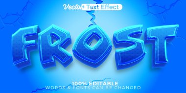 Frost Vektörü Metin Efekti Düzenlenebilir Alfabe Donmuş Soğuk Kış Ic
