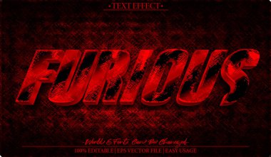 Kızgın Vektör Metin Efekti Düzenlenebilir Alfabe Kırmızı Çizgi Roman Emo