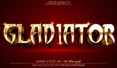 Gladyatör Vektör Metin Efekti Düzenlenebilir Alfabe Savaşçısı Onun