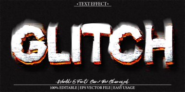 Arıza Vektörü Metin Efekti Düzenlenebilir Alfabeyi