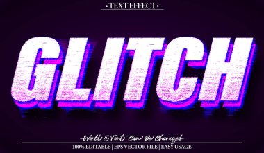 Arıza Vektörü Metin Efekti Düzenlenebilir Alfabeyi