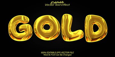Altın Vektör Metin Efekti Düzenlenebilir Alfabe Sarı Demir Gerçekçi 