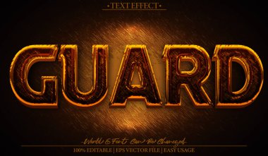 Çizgi film Kırmızı Muhafız Vektör Metin Efekti Düzenlenebilir Alfabe