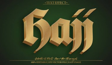 Hac Vektörü Metni Etkisi Düzenlenebilir Alfabe Mekke Müslüman